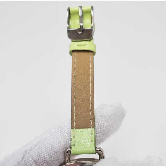 Disney Tinker Bell Silver Watch Green Band Women's Accessory - Picture 7 of 11